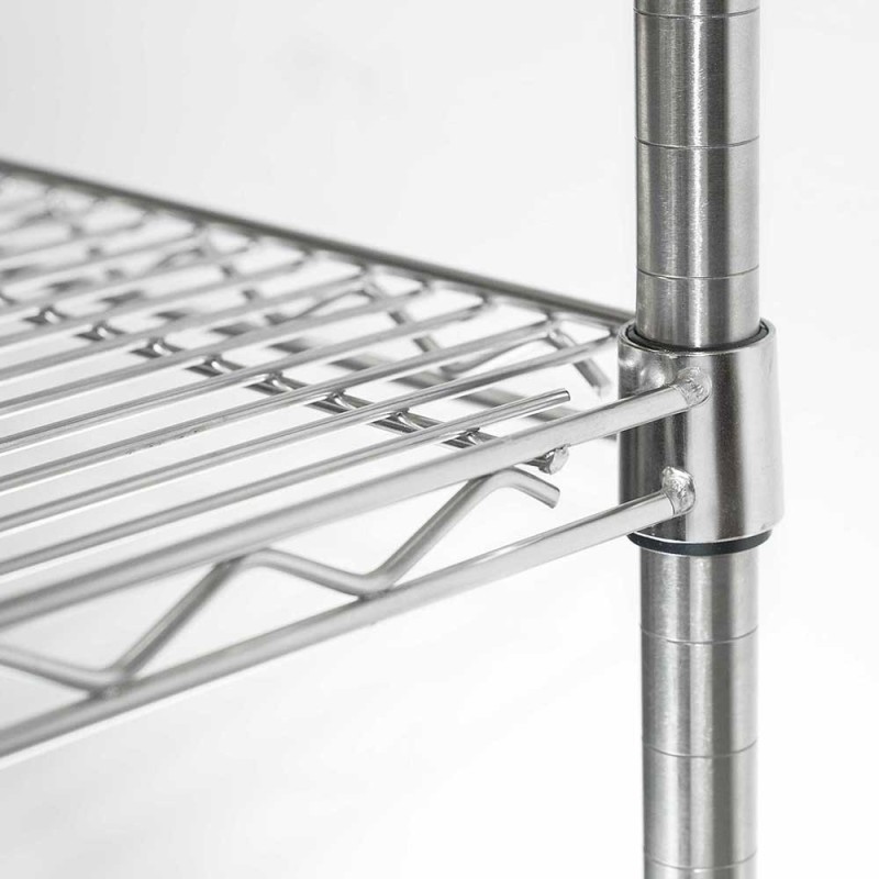 STALGAST - Étagère de rangement chromée à 4 étagères 910x455x1800mm