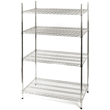 STALGAST - Étagère de stockage chromée à 4 étagères 1220x455x1800mm