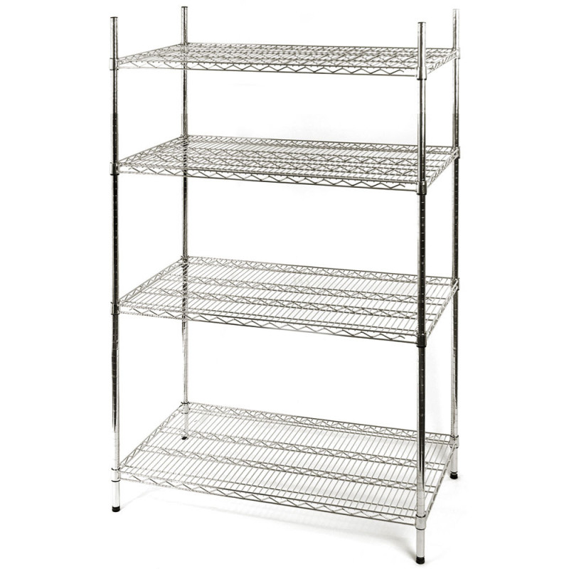 STALGAST - Étagère chromée, 4 étagères, pliable, 1525x455x1800mm