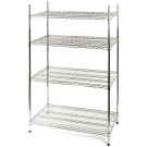 STALGAST - Étagère chromée, 4 étagères, pliable, 1525x455x1800mm