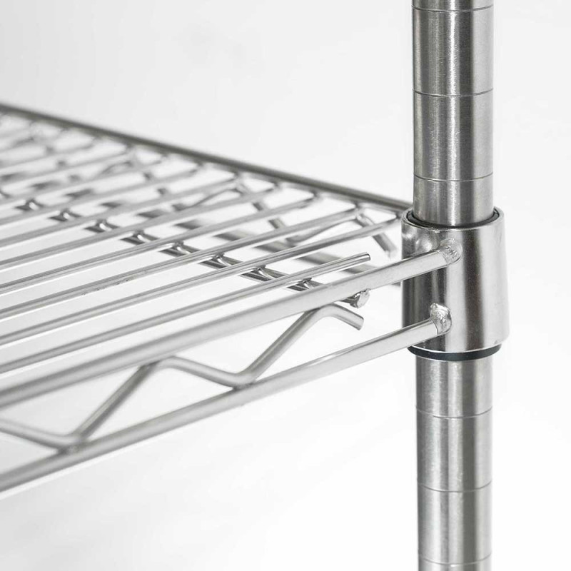 STALGAST - Étagère chromée, 4 étagères, pliable, 1525x455x1800mm