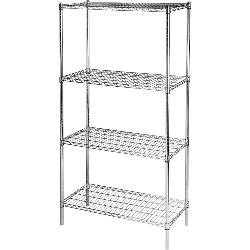 STALGAST - Étagère chromée, 4 étagères, pliable, 900x450x1800 mm