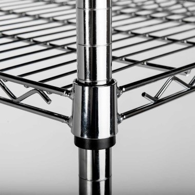 STALGAST - Étagère chromée, 4 étagères, pliable, 900x450x1800 mm