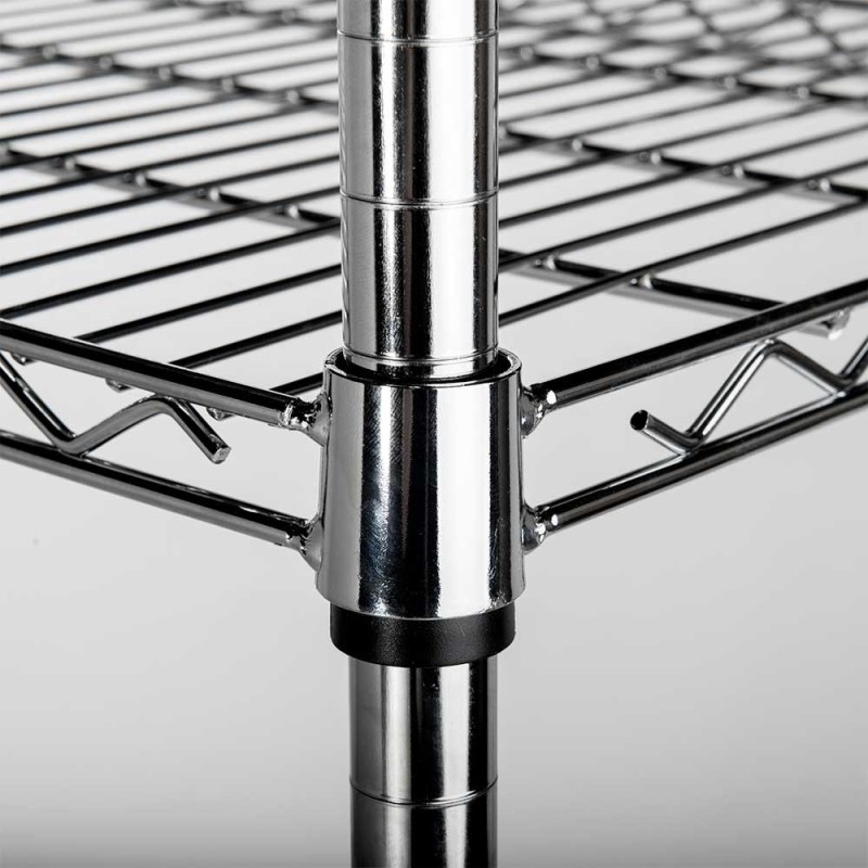 STALGAST - Étagère chromée, 4 étagères, pliable, 900x450x1800 mm