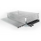 STALGAST - Étagère chromée, 4 étagères, pliable, 900x450x1800 mm