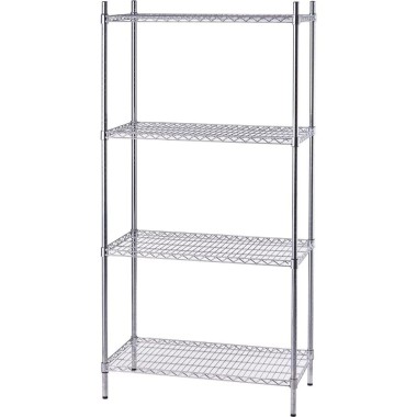 STALGAST - Étagère chromée, 4 étagères, pliable, 610x610x1800 mm
