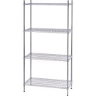 STALGAST - Étagère chromée, 4 étagères, pliable, 610x610x1800 mm