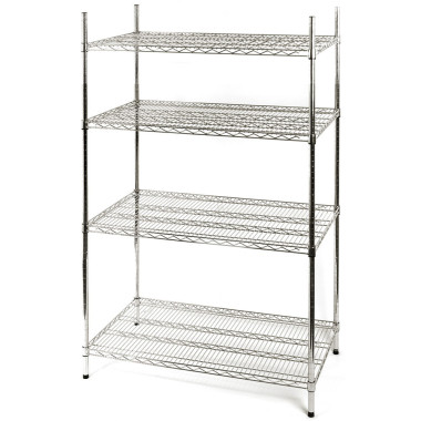 STALGAST - Étagère chromée, 4 étagères, pliante, 1060x610x1800 mm