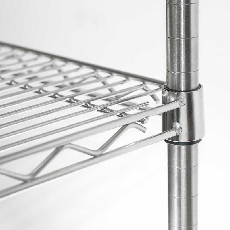 STALGAST - Étagère chromée, 4 étagères, pliante, 1060x610x1800 mm