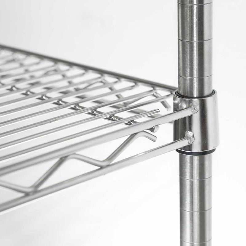 STALGAST - Étagère chromée, 4 étagères, pliante, 1220x610x1800 mm