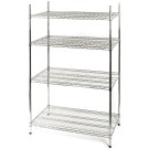 STALGAST - Étagère chromée, 4 étagères, pliable, 1825x610x1800 mm