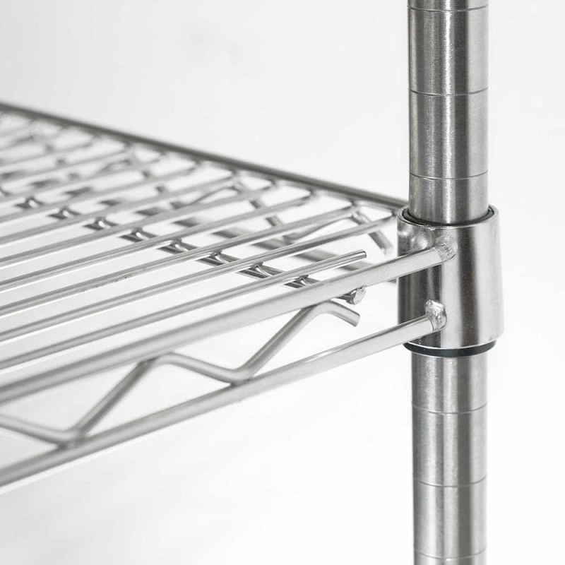 STALGAST - Étagère chromée, 4 étagères, pliable, 1825x610x1800 mm
