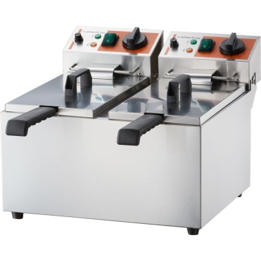 STALGAST - Friteuse électrique à deux compartiments horizontaux, Caterina, V 2x5 l, P 2x3 kW