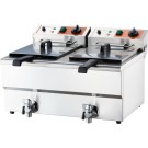 STALGAST - Friteuse électrique avec robinet, double compartiment, Caterina, V 2x8 l, P 2x3 kW