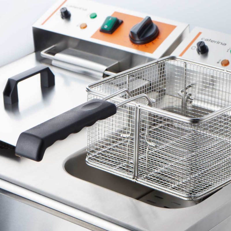 STALGAST - Friteuse électrique avec robinet, double compartiment, Caterina, V 2x8 l, P 2x3 kW