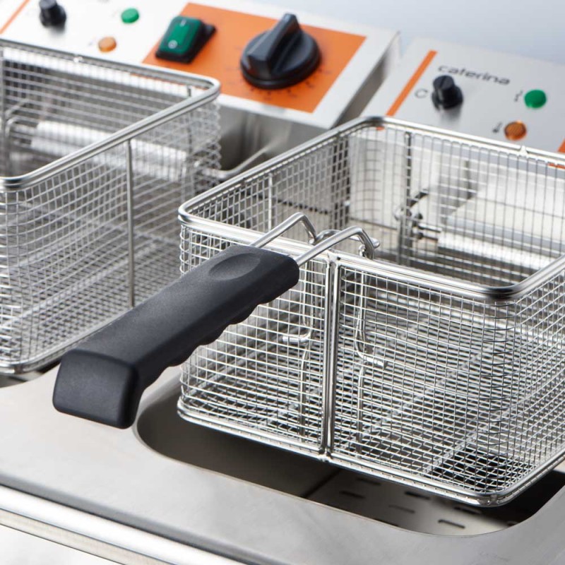 STALGAST - Friteuse électrique avec robinet, double compartiment, Caterina, V 2x8 l, P 2x3 kW