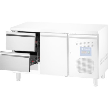 STALGAST - Module 2 tiroirs pour tables réfrigérées GN 1/1 avec groupe frigorifique sur le côté