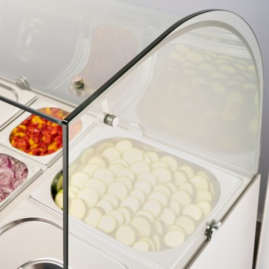 STALGAST - Table réfrigérée à salades à deux portes avec superstructure en verre, V 240 l