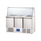 STALGAST - Table réfrigérée 3 portes pour salades avec surélévation en verre, V 368 l