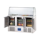 STALGAST - Table réfrigérée 3 portes pour salades avec surélévation en verre, V 368 l