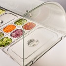 STALGAST - Table réfrigérée 3 portes pour salades avec surélévation en verre, V 368 l