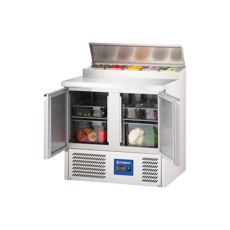 STALGAST - Table réfrigérée à 2 portes avec dessus de saladier, V 240 L