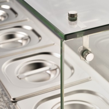 STALGAST - Table réfrigérée 3 portes pour pizza avec dessus en verre, V 402 L