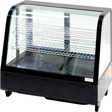 STALGAST - Vitrine d'exposition 100 L en noir avec éclairage LED