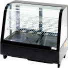 STALGAST - Vitrine d'exposition 100 L en noir avec éclairage LED