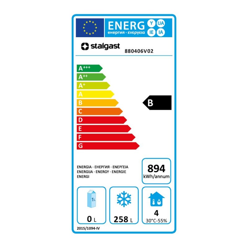 STALGAST - Armoire frigorifique acier inoxydable intérieur ABS V 361 L
