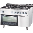 STALGAST - Cuisinière et four à gaz 1200x700 32,5+5,0 kW G30/37 mbar