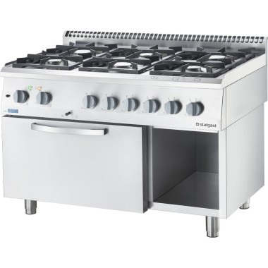 STALGAST - Cuisinière gaz avec four électrique 1200x700 25,5+6,5 kW G30/37 mbar
