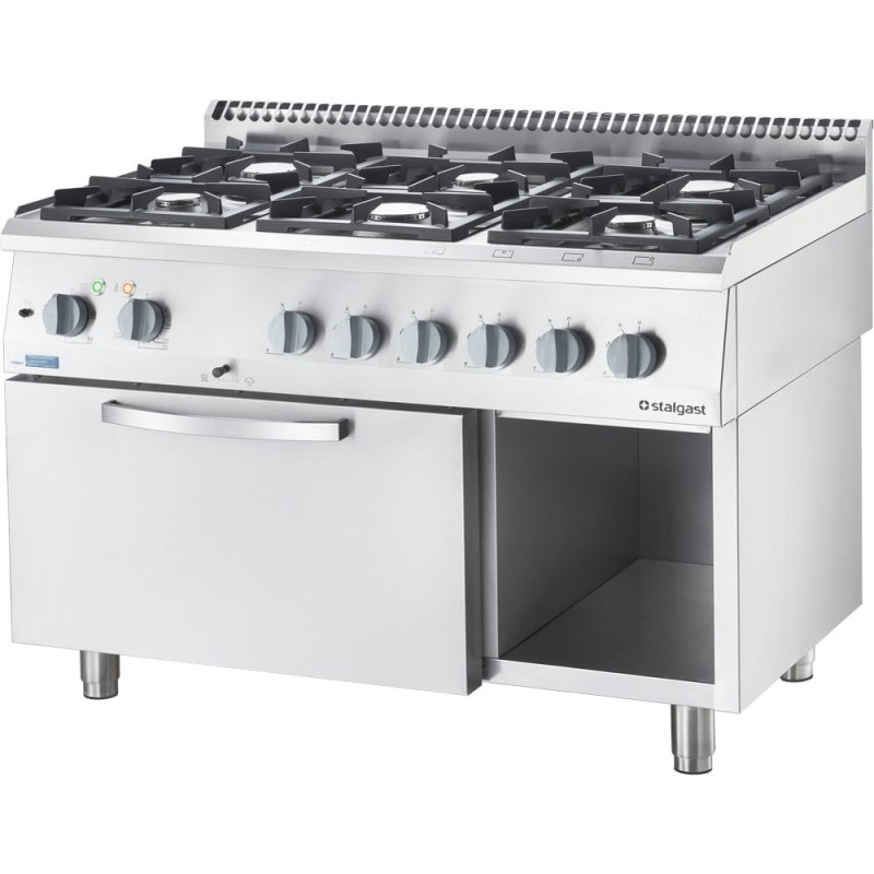 STALGAST - Cuisinière gaz avec four électrique 1200x700 25,5+6,5 kW G30/37 mbar
