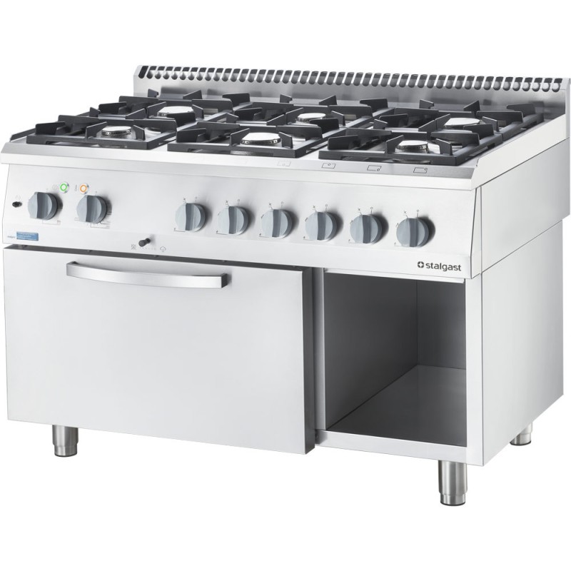 STALGAST - Cuisinière à gaz avec four électrique 1200x700 21.0+6.5 kW G30/37 mbar