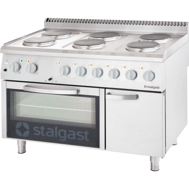 STALGAST - Cuisinière électrique 6 feux avec four électrique 15,6+7 kW