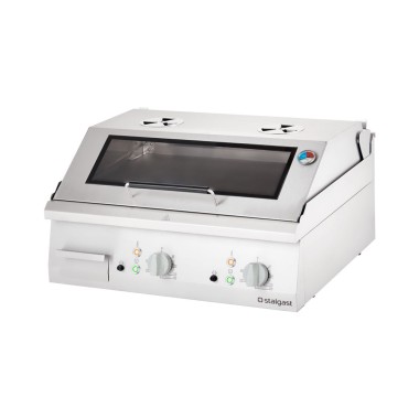STALGAST - Plancha électrique lisse avec couvercle 8,1 kW
