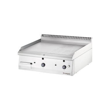 STALGAST - Plancha à gaz  lisse et nervuré 800x700 13,0 kW G30/37 mbar
