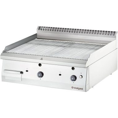 STALGAST - Plancha gaz amovible chromée striée