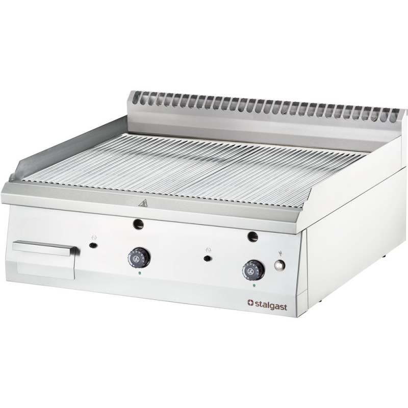 STALGAST - Plancha gaz amovible chromée striée
