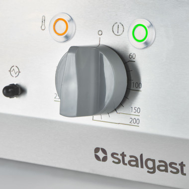STALGAST - Plancha électrique chromée lisse et nervurée