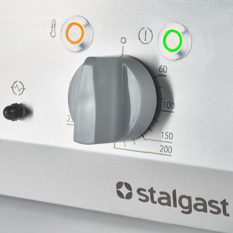 STALGAST - Plancha électrique chromée lisse et nervurée