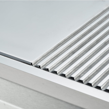 STALGAST - Plancha électrique chromée lisse et nervurée