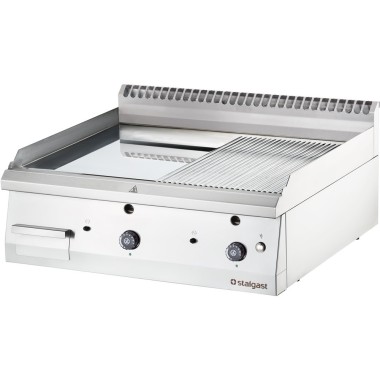 STALGAST - Plancha amovible lisse et nervurée à gaz