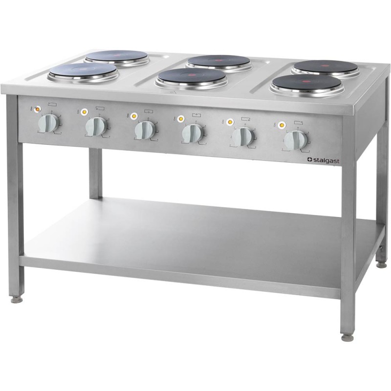 STALGAST - Cuisinière électrique, 6 plaques, 15,6 kW