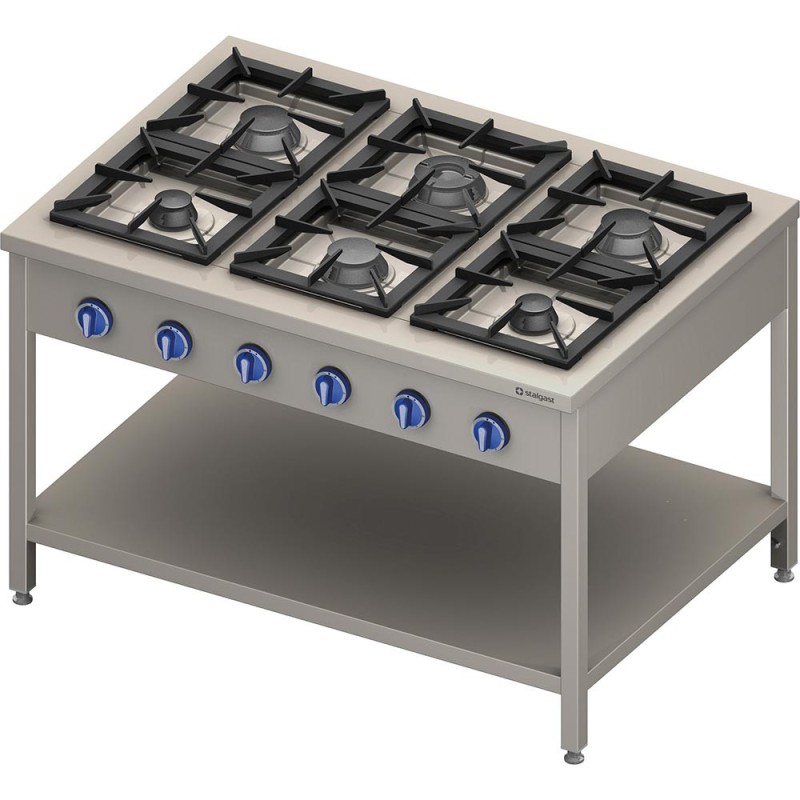 STALGAST - Cuisinière  gaz 6 brûleurs