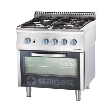 STALGAST - Cuisinière à gaz avec four chaleur tournante 800x700 22.5+7.0 kW G30/37 mbar