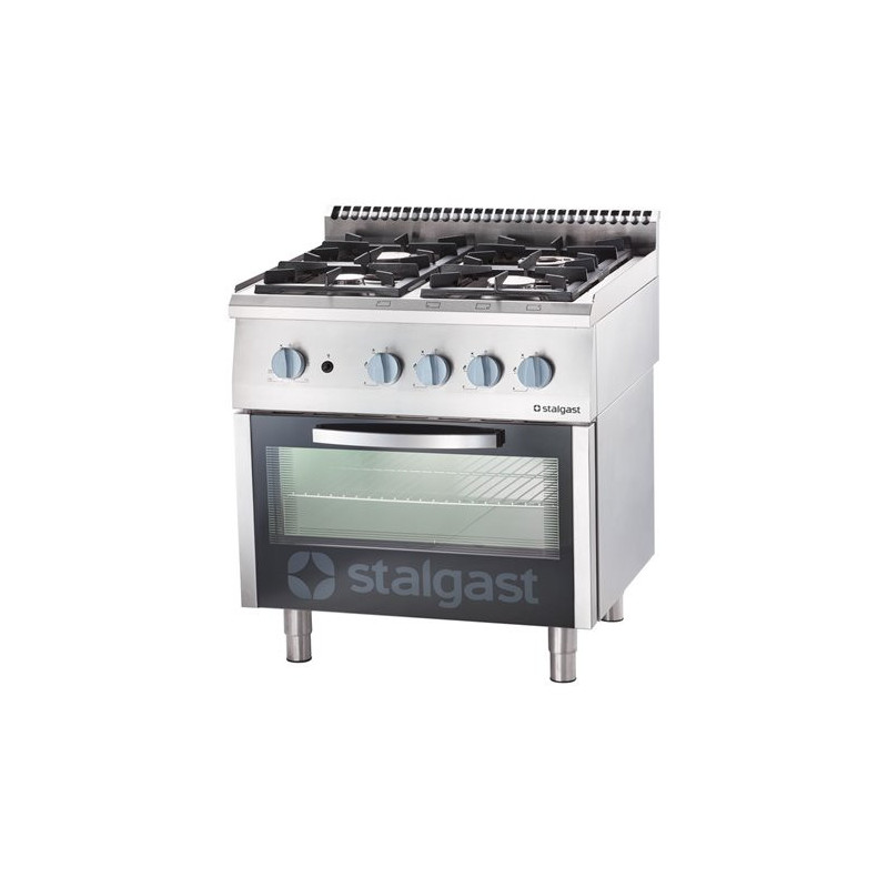 STALGAST - Cuisinière à gaz avec four chaleur tournante 800x700 22.5+7.0 kW G30/37 mbar