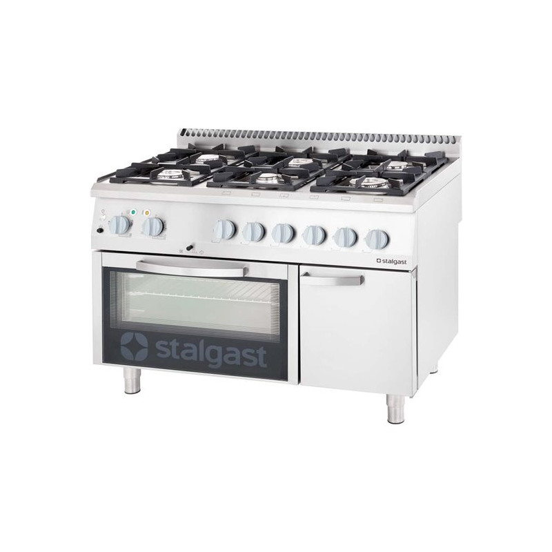 STALGAST - Cuisinière à gaz avec four électrique chaleur tournante 1200x700, 36,5+7,0 kW, G30/37 mbar