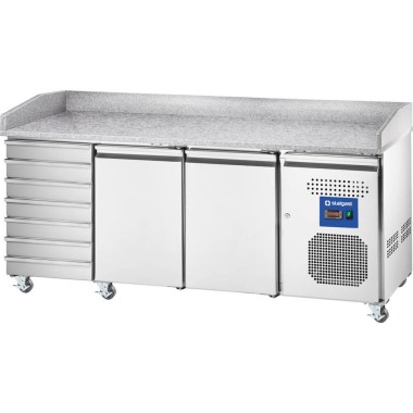 STALGAST - Table réfrigérée  deux portes 600x400 mm pour pizza avec tiroirs V 580 L