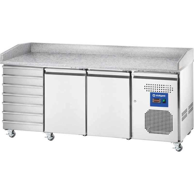 STALGAST - Table réfrigérée  deux portes 600x400 mm pour pizza avec tiroirs V 580 L